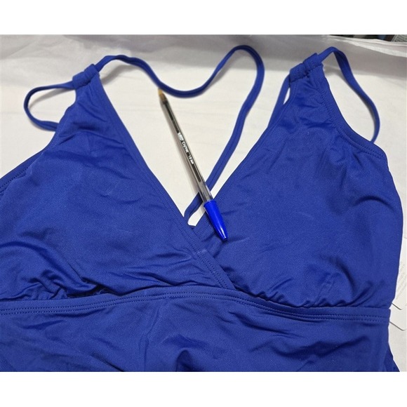 NWT La Blanca SZ 10 Island Goddess Blue Tankini Swim Top 130014 - Picture 3 of 3
